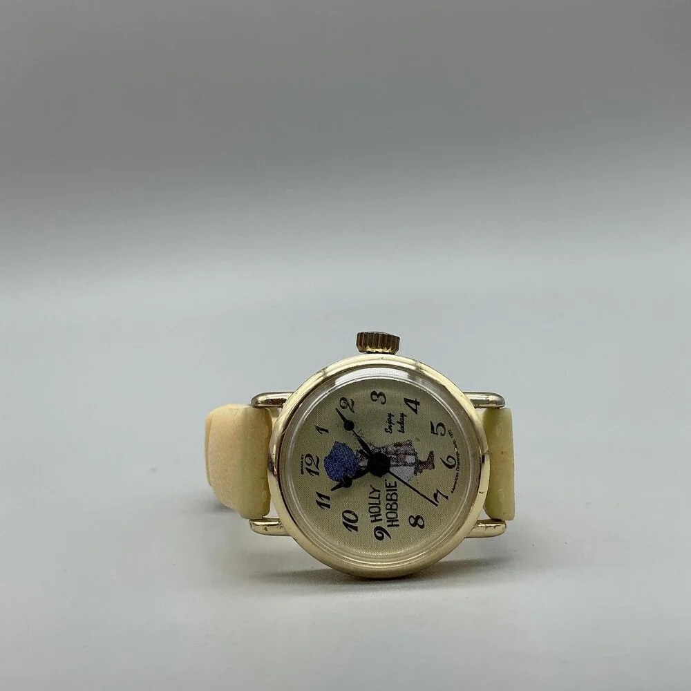 Vintage Bradley Holly Hobbie Girls Watch 27mm Gold Tone Cream Dial Manual 035S
